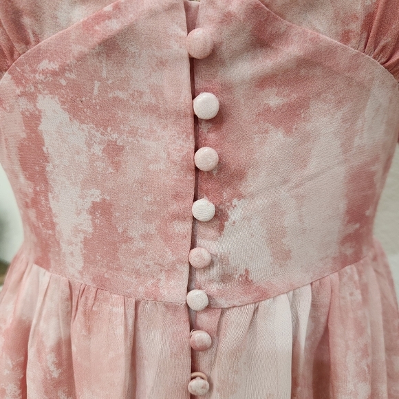 Cara Loren Floral sheer Layered Button Up Dress, Womens XS - Picture 5 of 12